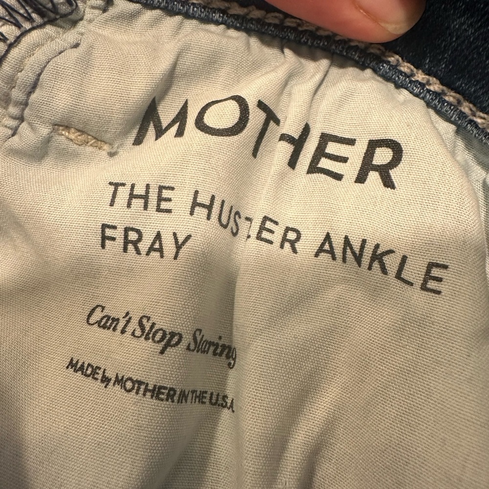 Mother jeans, the hustler ankle fray, color- can’t stop staring